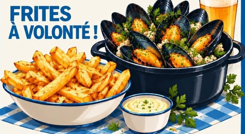 Affiche moules marinières et frites à volonté